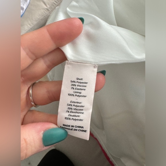 Cinq a Sept mini dress Aurora Fringe V Neck A Line bride bridal scuba flare - Picture 9 of 9